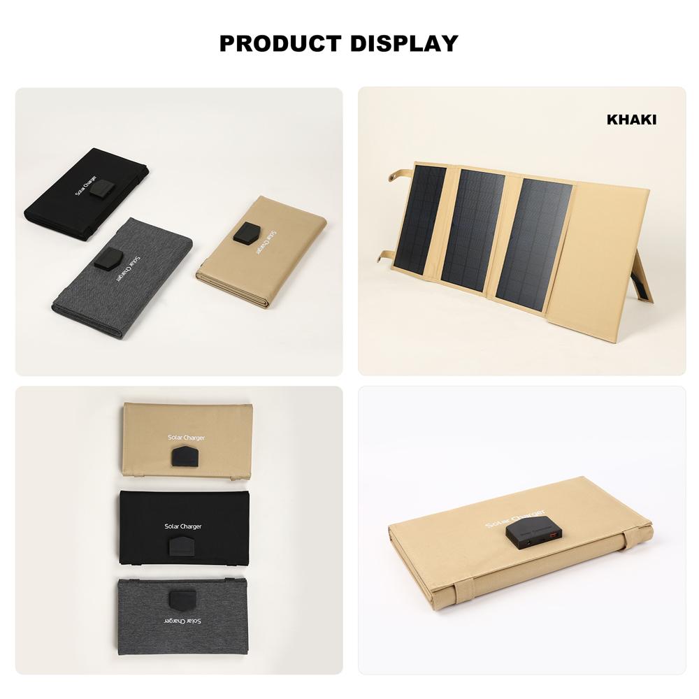 Портативная солнечная панель 60 Вт, складная монокристаллическая кремниевая солнечная зарядная плата с QC3.0/5V