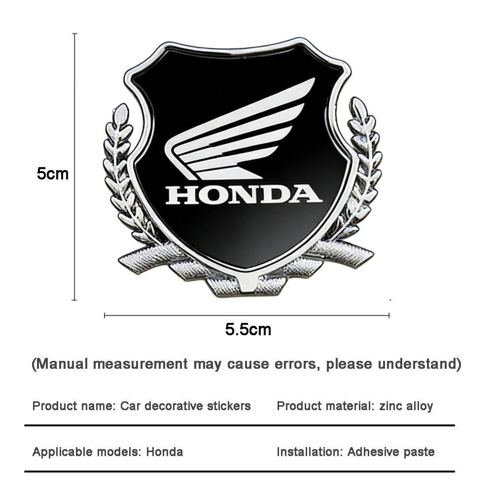 AAADF1 Honda Motorcycle Decorative Emblem, 3D Metal Shield Sticker with Wing Logo, Universal Auto/Moto Exterior Decoration