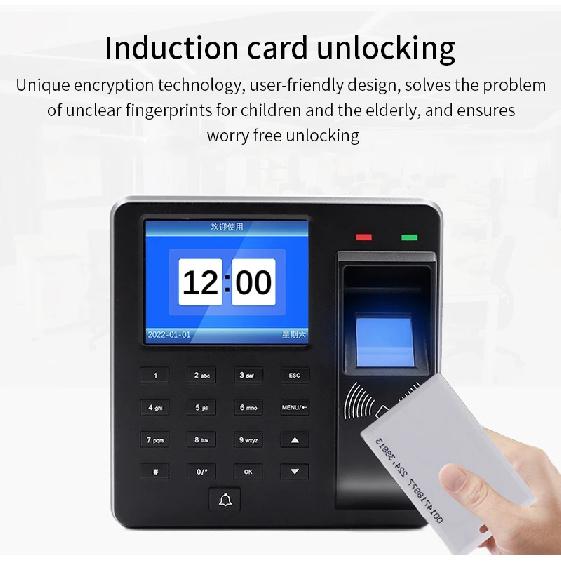 Access Control Time Attendance Machine Fingerprint Recognition/Password/125Khz RFID Card Time Clock Employee Check-in Recorder
