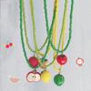 Apple Strawberry Lemon Bead Necklace Fresh Fruit Party Choker Fruits Pendant Necklace  Women Girls