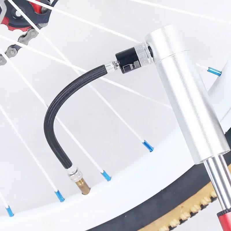 LOT Bicycle Pump Extension Hose Inflator Tube Pipe Cord Cycling Pumping Service Parts Longer Use150Psi Schrader A/V Valve