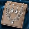 Сияющий набор ожерелья и серег Кристалл Кристальный набор ожерелья Свадебный набор украшений из страз Банкет