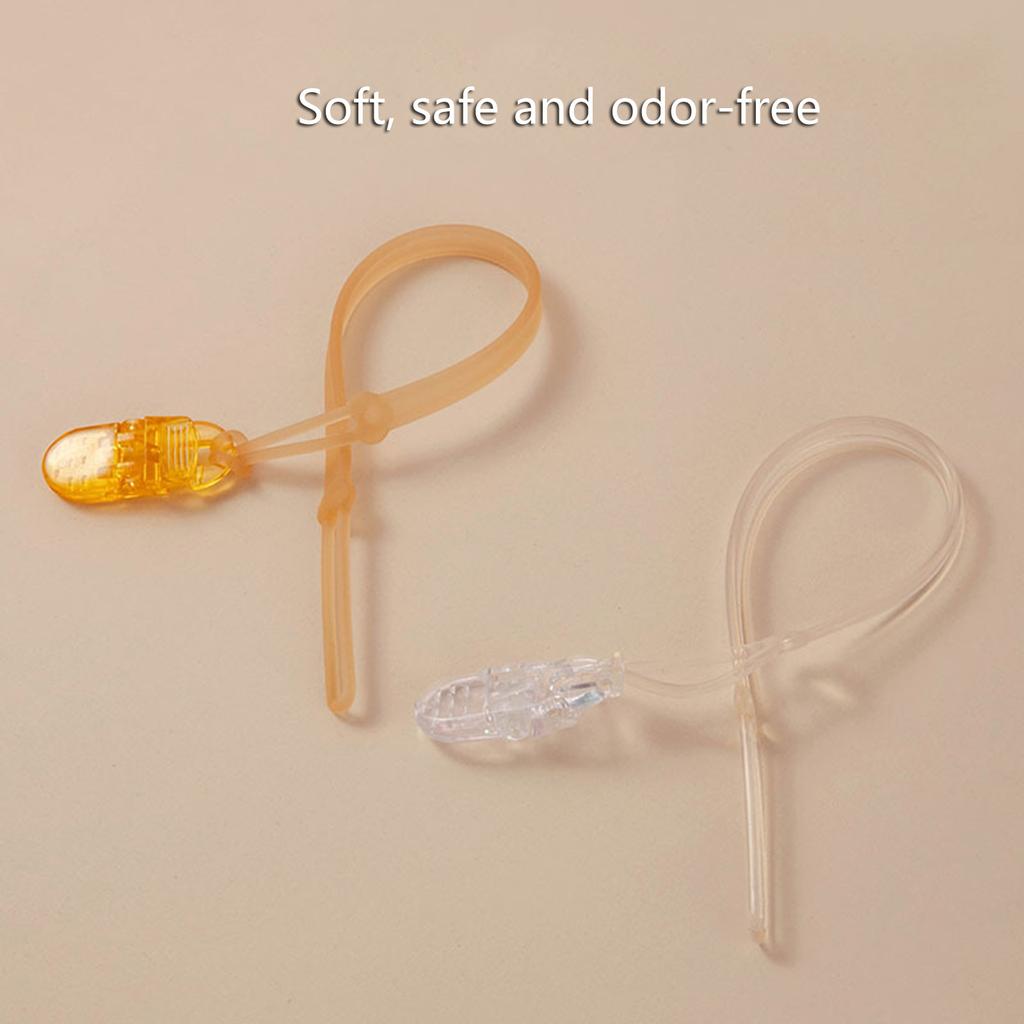 Silicone Dummy Clips for Boys & Girls Soother Chains Pacifier Holders Leashes Clips with Clasp for Teething Toy Gift