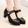 Женские туфли-лодочки на платформе, весна 2025 г., на высоком каблуке с острым носком, с ремешком на щиколотке и пряжкой, модные черные офисные туфли для женщин, большие размеры 33-43