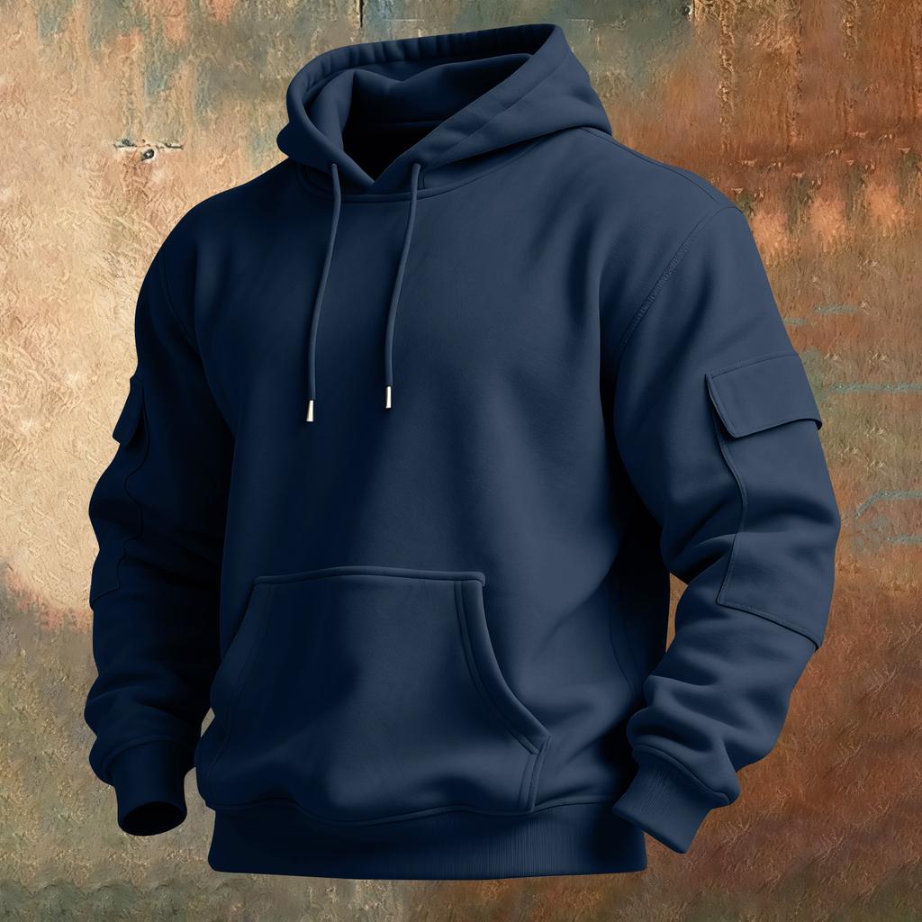 Men's Solid Color Sweatshirt Hoodie Men's Sports Large Size Casual Sweatshirt