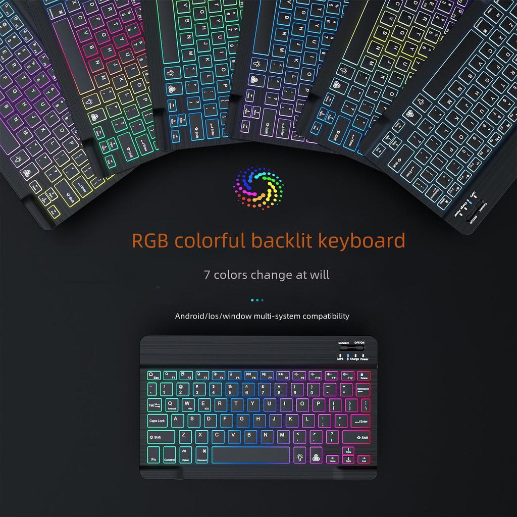 Portable Rainbow Bluetooth Keyboard and Mouse Set for iPad & Mobile Devices