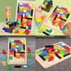 Brightly Colored Wooden Intelligence Tetris Toys For Young Learners Age 3 To 8