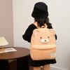 Cozy Plush Brown Cartoon Animal Backpack For Toddlers And Preschoolers