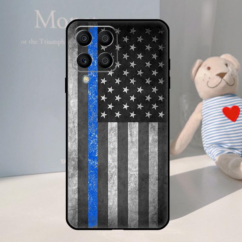 Флаг Полицейская Тонкая Синяя Линия Для Samsung Galaxy M16 M06 M33 M13 M35 M53 M11 M21 M31 M55 M15 M14 M34 M54 M12 M32 M52 Чехол