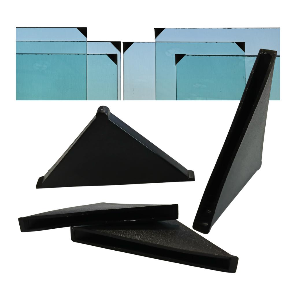 Glass corner protector for 4mm glass corner, BLACK, 4 PCS