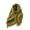 Double Sided Solid Color Scarf For Women's Winter Imitation Cashmere Warm Tassels