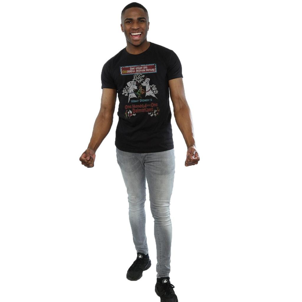 101 Dalmatians Мужская хлопковая футболка с плакатом в стиле ретро