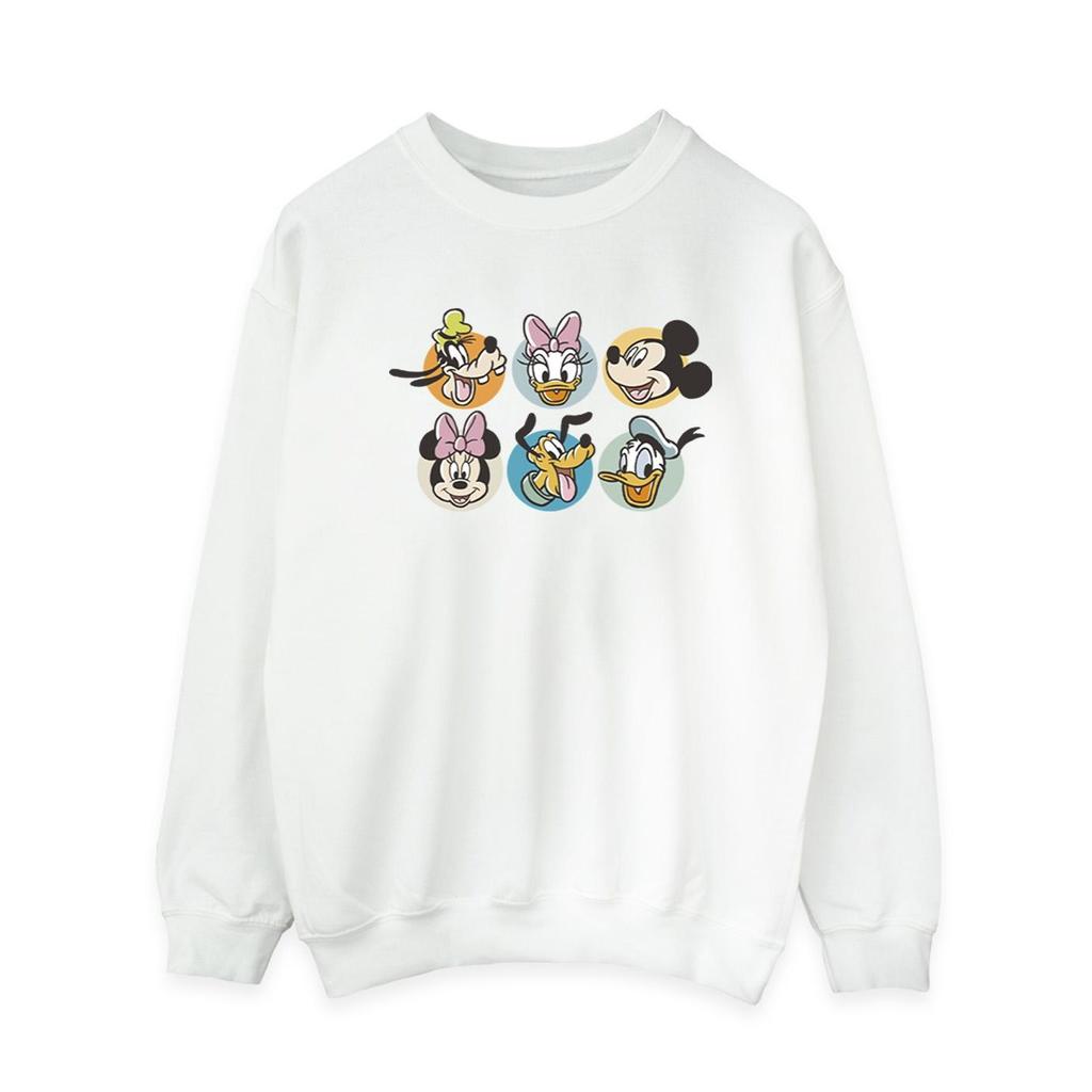 Disney Womens/Ladies Mickey Mouse And Friends Faces Sweatshirt