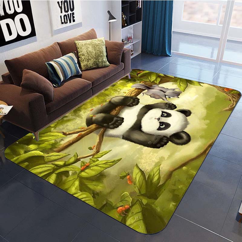 3D Panda Rug Floor Mat Rectangel Kitchen Living Room Rug Animal Carpet Non Slip Area Rugs Cute Carpets