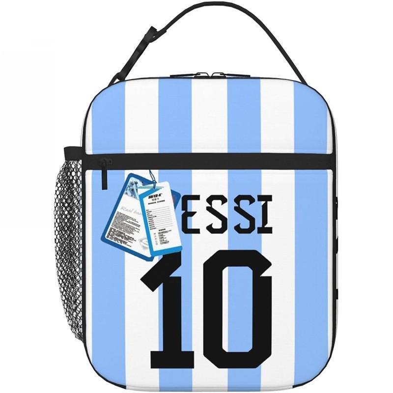 Kids Insulated Lunch Bag With Full-Print Football Design Portable Cooler School Daycare Outdoor Activities