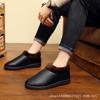 Cotton Slippers Men's Winter Non-slip Bag Heel Velvet Soft-soled Thick-soled PU Leather-faced Waterproof Cotton Shoes
