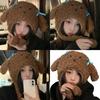 Cartoon Hat Thicken Head Wrap Furry Puppy Soft Thicken Hood for Women Outdoor Wear for Winter Sports Cycling Skiing