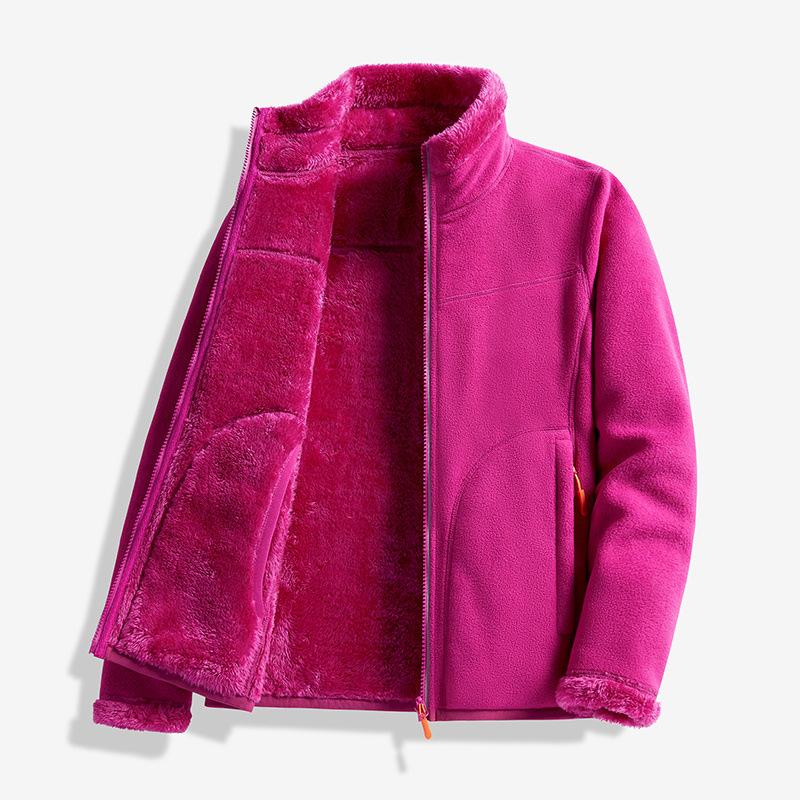 Outdoor Fleece Jacket Polar Fleece Double-sided Wear Thick Coral Fleece Jacket for Women