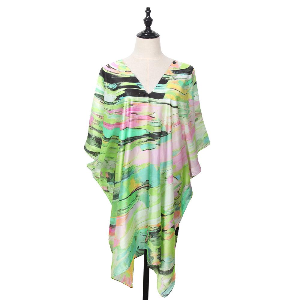 Women's summer swirl print dress elegant casual oversized holiday beach dress new long scarf