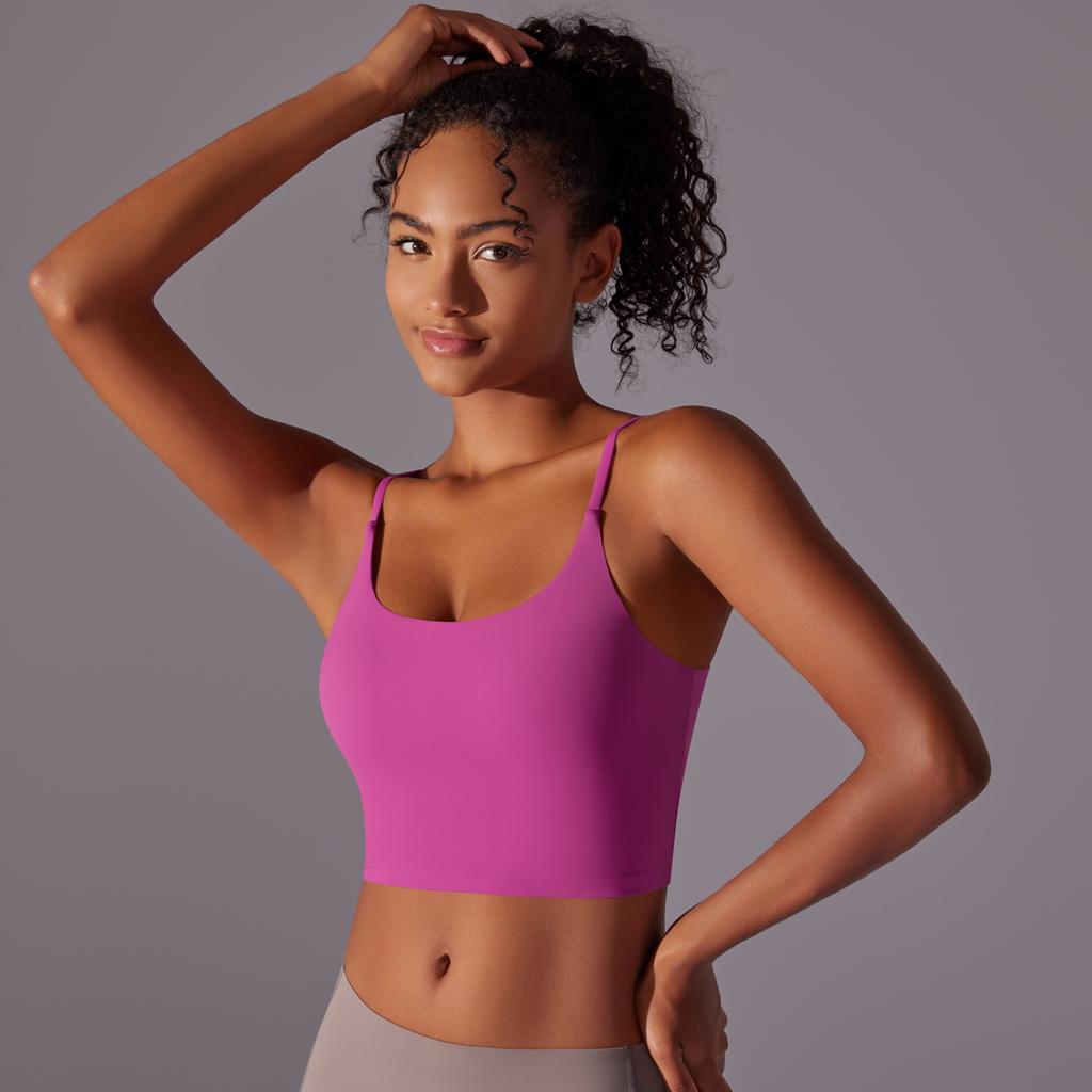 Auroth Sleeveless Sports Vest Women Shockproof Yoga Bra Push Up Gym Workout Crop Top Solid Color Fitness Top