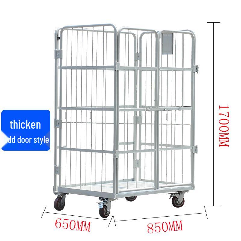 Folding Mobile Logistics Trolley: Warehouse Turnover Cart for Handling, Loading, and Unloading