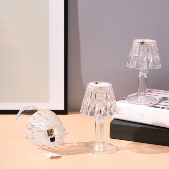 Ночник 3 цвета Энергосберегающий Работающий от батареек Настольная лампа из искусственного кристалла