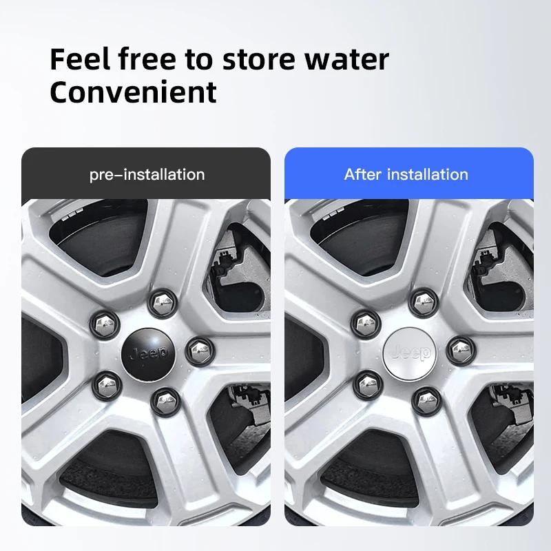 For Jeep 4Pcs Car Wheel Hub Cover Rim Center Cap Auto Accessories For Jeep Grand Cherokee Wrangler JK Gladiator Compass Reneg