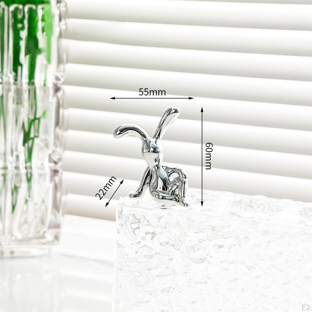 Electroplated Rabbit Sculpture Desktop Ornament Living Room Cabinet Desk Decoration