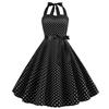 European & American Polka Dot Halter Dress: Retro Tube Top, Slim Waist, Big Swing Skirt