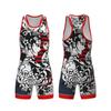 Mens Womens Freestyle Wrestling Singlet With Heat Transfer Print Stretch Lycra Athletic Suit Training Competition