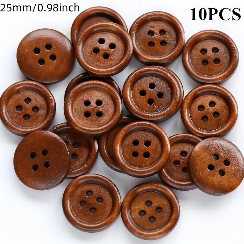 10 шт. круглых полированных швейных пуговиц с 4 отверстиями, классические деревянные пуговицы, круглые деревянные швейные пуговицы для рукоделия, шитья, поделки, одежда, рубашки, вязаные изделия