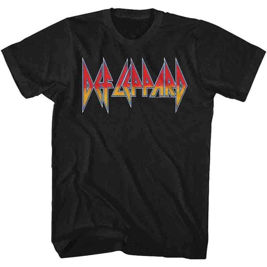 Классическая футболка для взрослых черного цвета с логотипом Def Leppard