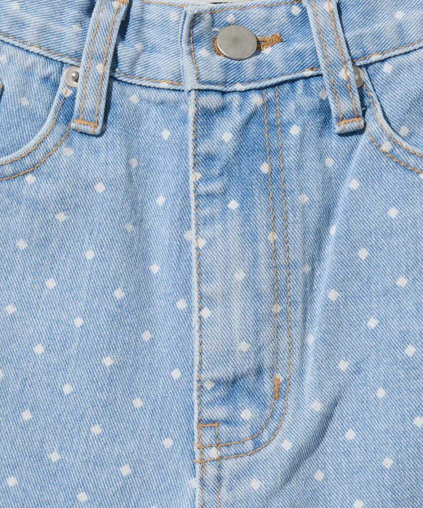 CARGOBROS FOR WOMAN Dot Cutoff Denim Shorts (Light Wash)