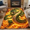 Dragon and Glowing Orbs Scene Patterned carpet, non slip mat suitable for living room and bedroom sofas
