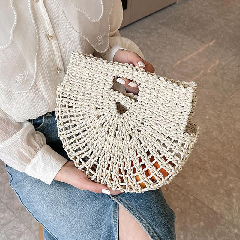 Yogodlns Богемная пляжная сумка большой вместимости, женская соломенная сумка, стильная сумка из натуральной травы, дизайнерская женская сумка-корзина ручной работы, сумка через плечо