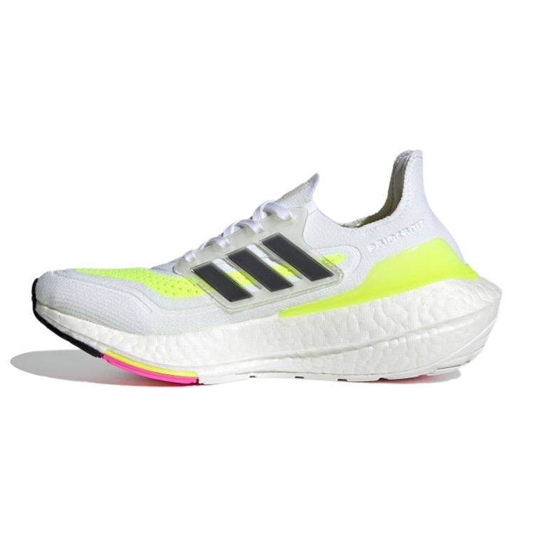 Adidas UltraBoost 21 J White Solar Yellow Kids Sneakers Cloud-White Core-Black FZ2929