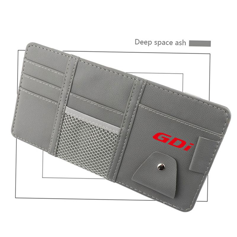 Car Sun Visor Organizer Glasses Clip Pocket Card Storage For Hyundai Kona Elantra Wagon Accent Ioniq Veloster GDI i20 Santa Fe AA2