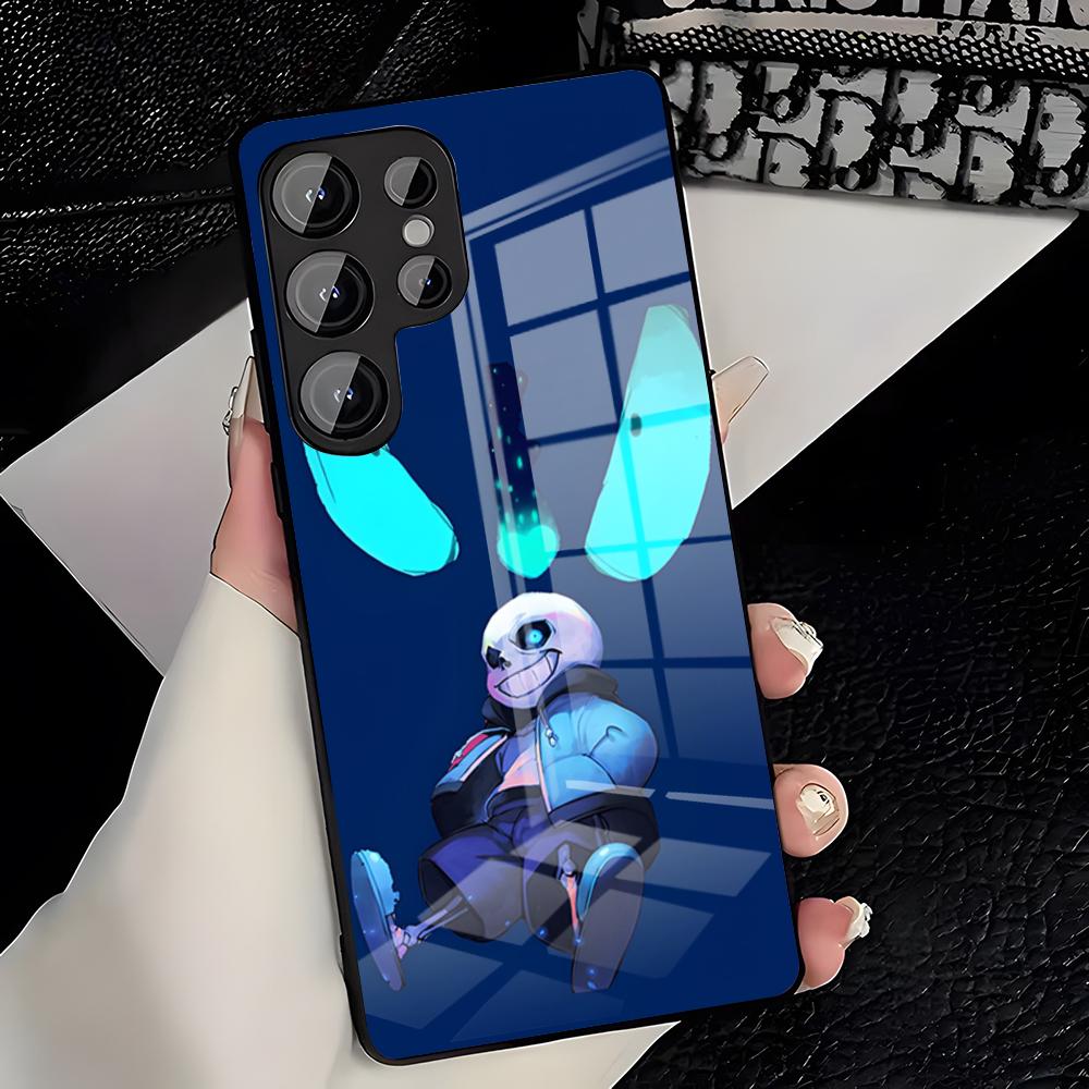 Чехол для телефона Sans Undertale для Samsung A25 A13 A33 5G A54 A36 A35 A56 A52 A14 Ударопрочная стеклянная крышка