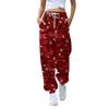 Женские повседневные модные рождественские принтованные повседневные спортивные брюки с эластичной талией и завязками на шнурке