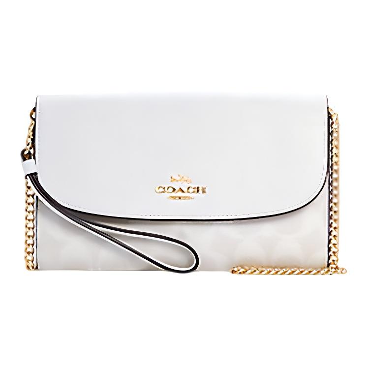 Coach Gemma Monogram Canvas And Leather Crossbody Bag Small Women bags Glacier-White C1996-IMRFF
