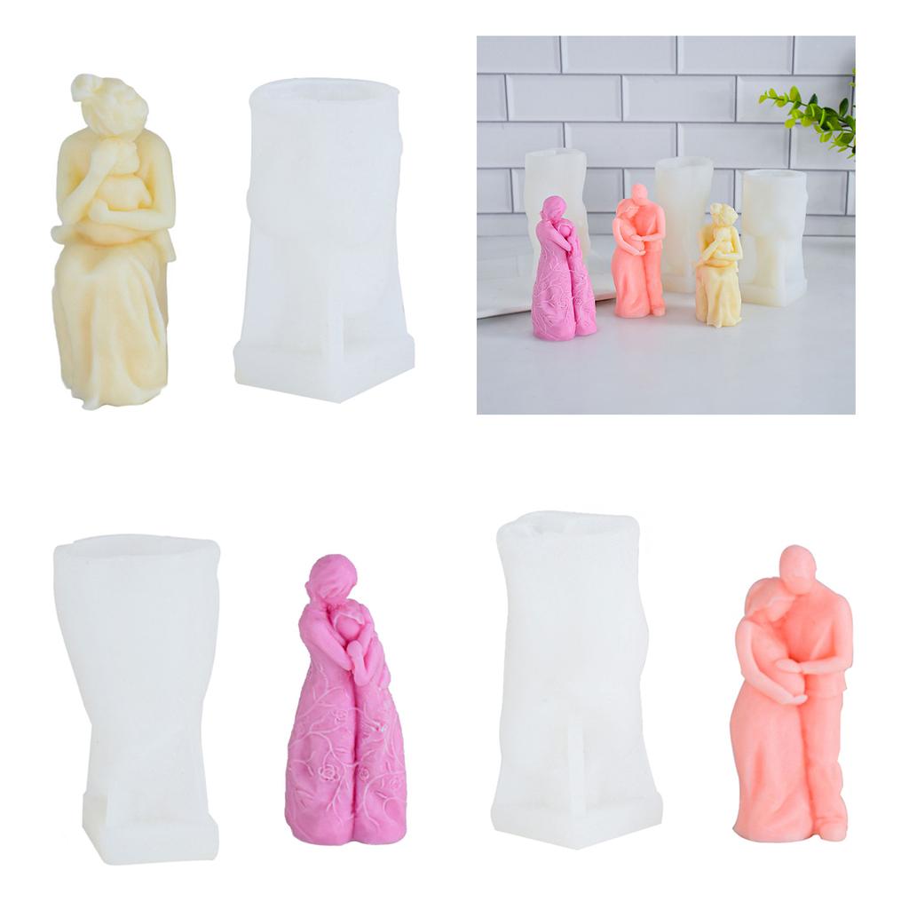 Families Scalpture Candle Mold for DIY Candle Gypsum Ornaments Christmas Gift Home Decor Epoxy Resin Casting Mold