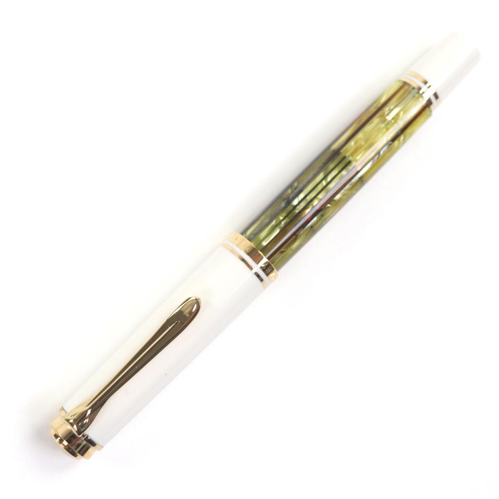 Excellent PERIKAN fountain pen Souverene M400 White tortoise 14K mens Used