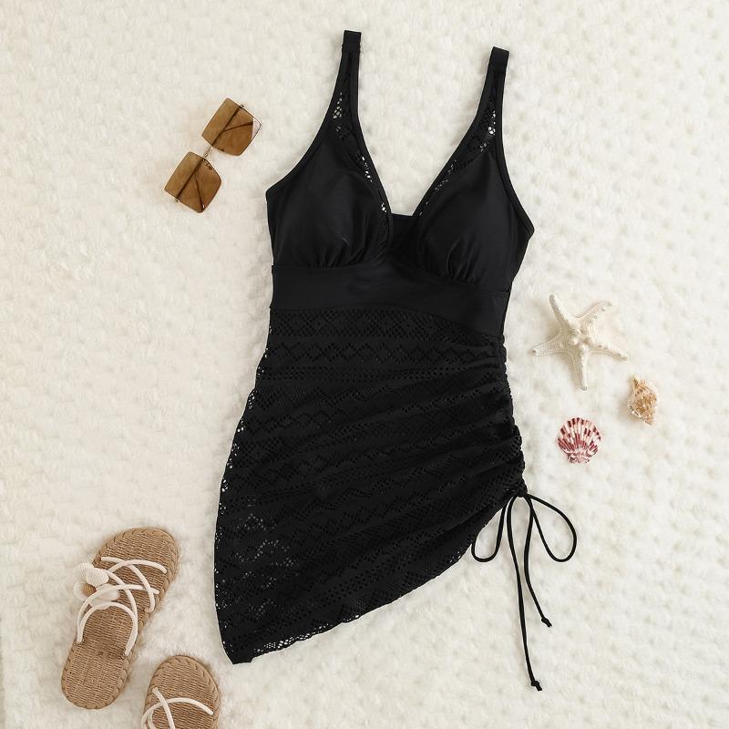 Женский новый сексуальный тонкий бикини-слитный купальник с тесьмой и завязками