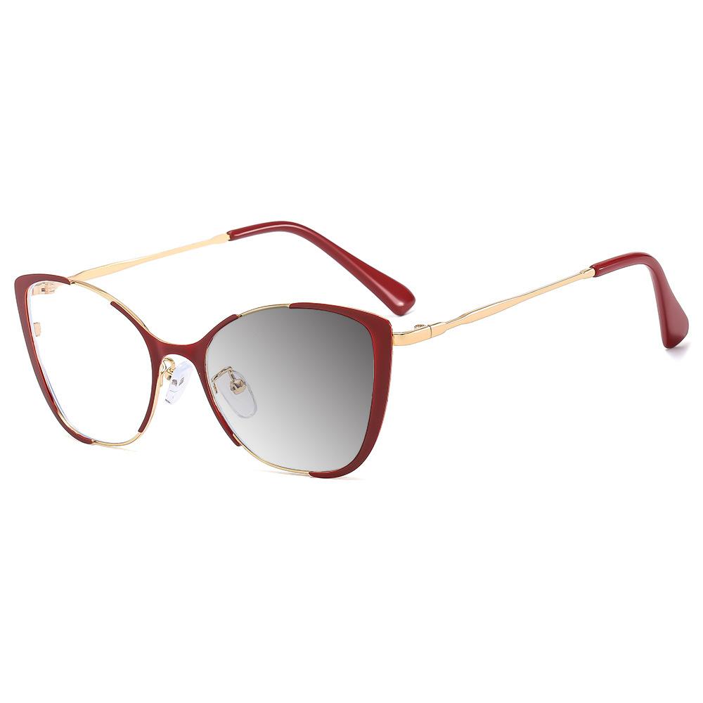 Brand Design Retro Small Cat Eye Patchwork Color Femal Frame Photochromic Anti Blue Light Computer Women Custom Reading Glasses