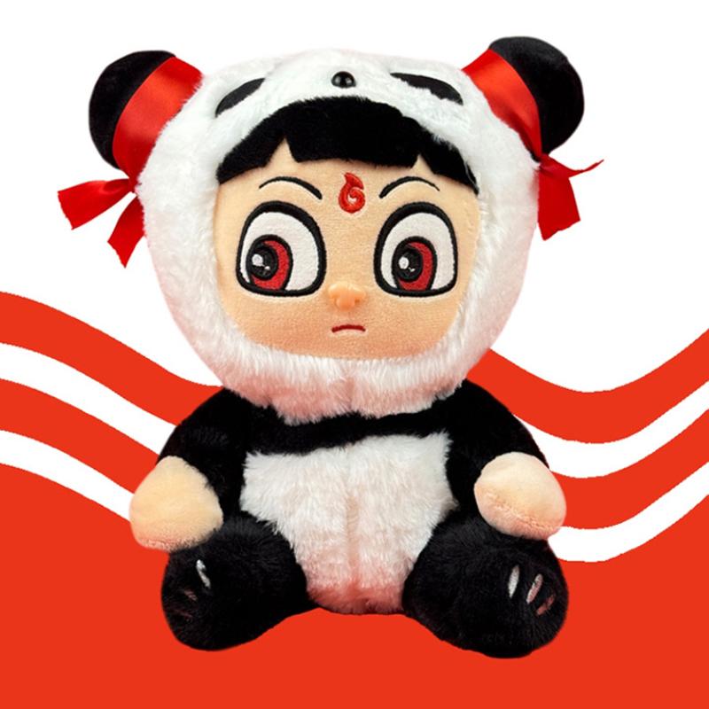 25 см Kawaii Movienezha 2 Национальный стиль Panda Ne Zha плюшевая игрушка аниме-периферия мультфильм плюшевые куклы подарок на день рождения