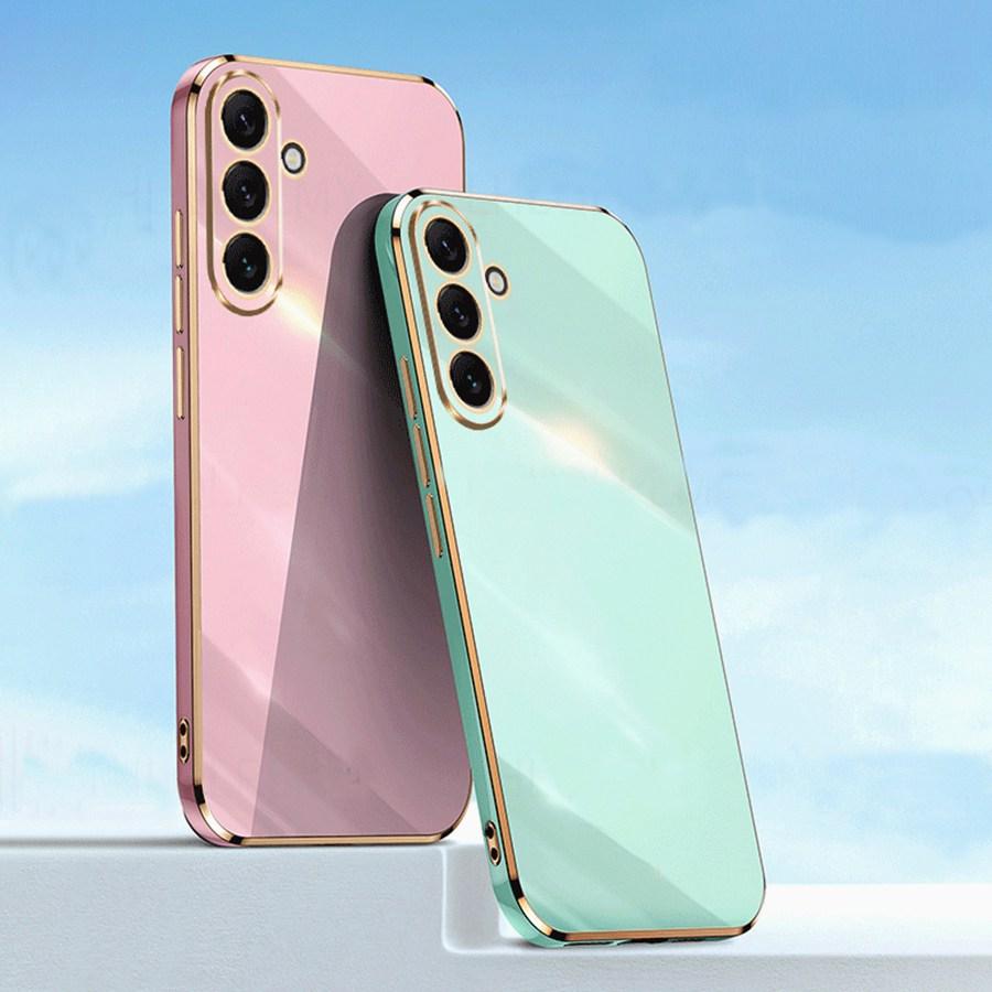 Luxury Plated Silicone Case For Samsung Galaxy A15 A25 A35 A55 A13 A16 A06 A24 M34 5G A05S M35 M15 M55 M13 A26 S24 S23 A36 A56 S25 Soft Square Cover