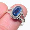 Натуральный голубой кианит, драгоценный камень, ручная работа, ювелирное изделие из стерлингового серебра 925 пробы, кольцо, размер 8 Q8z79