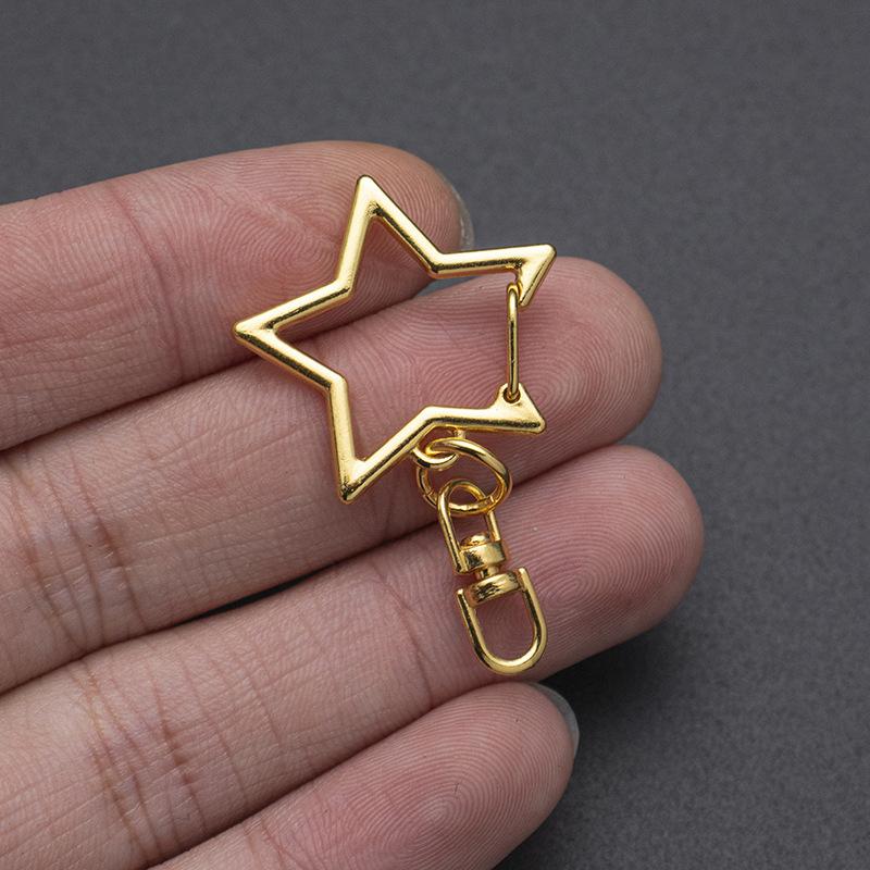 20 шт. Карабин-клип для ключей в форме звезды с пружинным зажимом и цепочкой, подвесная пряжка, открытое соединительное кольцо и металлический поворотный карабин для изготовления ювелирных изделий своими руками