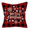 Festive Christmas Cushion Cover Featuring Adorable Reindeer And Snowflakes Design