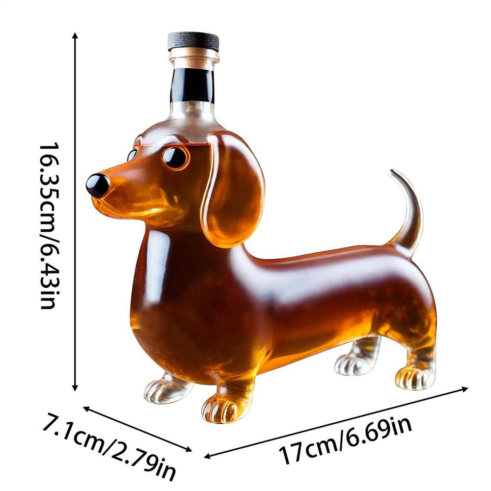 Whiskey Glass Bottle Dachshund Dog Shape Empty Liquor Bottle Decorative Decanter Animal Statue Wine Container